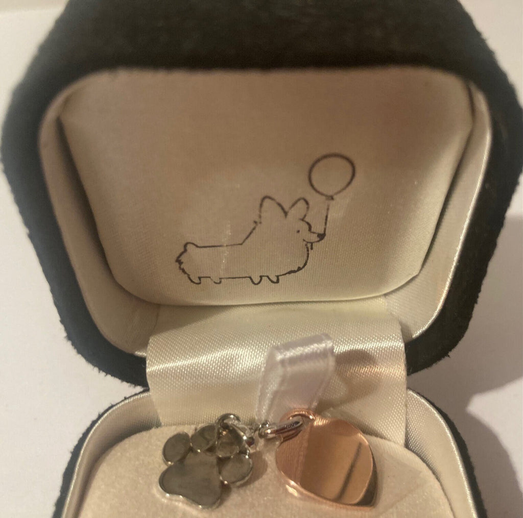 Vintage Metal Necklace, Dog, Doggie, Heart and Paw, Room to Engrave, Quality, Fashion, Accessory, Style, In Nice Box