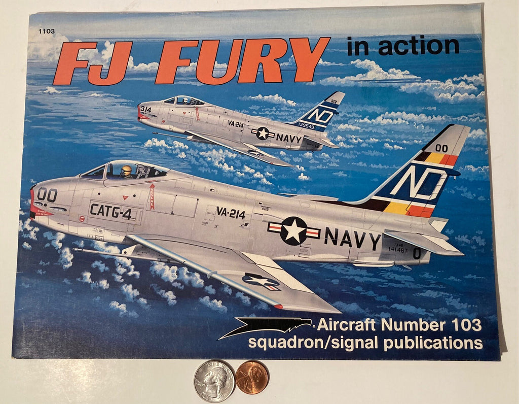 Vintage Book, Navy Plane, Jet, FJ Fury in Action., 50 Pages, Lots of Cool Vintage Pictures