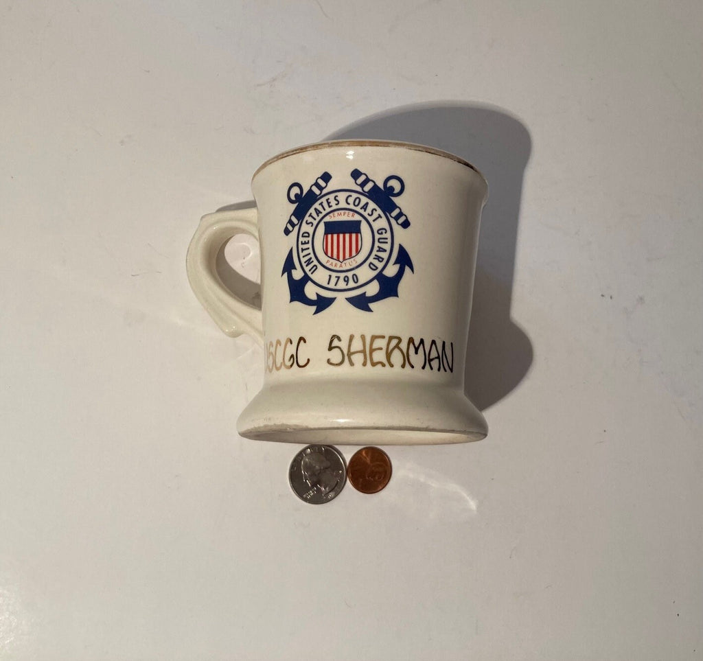 Vintage Command Coffee Cup, USCGC Sherman, Made in USA, Quality