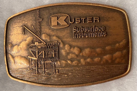 Vintage Metal Belt Buckle, Kuster Subsurface Instruments, Drilling, Smaller Size, Quality, Heavy Duty, Fashion, Belts, Fun, Made in USA