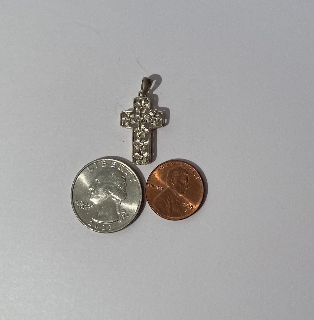 Vintage Sterling Silver 925 Metal Cross, Crucifix, Very Nice, Gothic, Charm, Pendant for Necklace, Bracelet, Ankle, Fashion, Quality