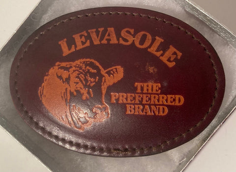 Vintage Belt Buckle, Leather, Levasole, The Preferred Brand, Cattle, Steer, Beef, Steak, Quality, Heavy Duty, Country and Western, Western