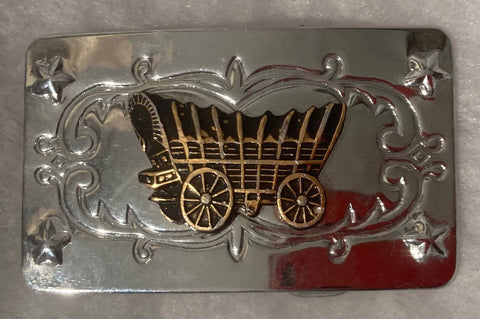 Vintage Metal Belt Buckle, Wagon, Homestead, Country and Western, Cowboy, Western Wear, Heavy Duty, Quality, Fashion, Belts, Shelf Display