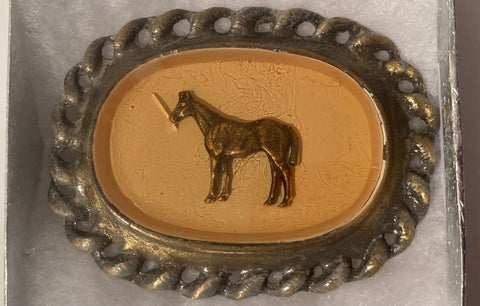 Vintage Metal Belt Buckle, Horse,Under Thick Epoxy, Country and Western, Cowboy, Western Wear, Heavy Duty, Quality, Fashion, Belts