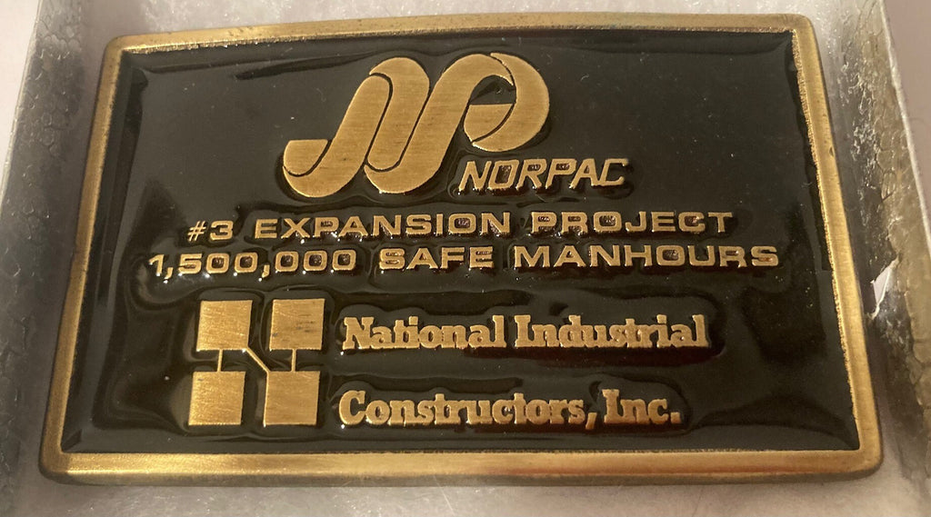 Vintage Metal Belt Buckle, Norpac, National Industrial Constructors, Quality, Heavy Duty, Fashion, Belts, Fun, Nice Design, Made in USA