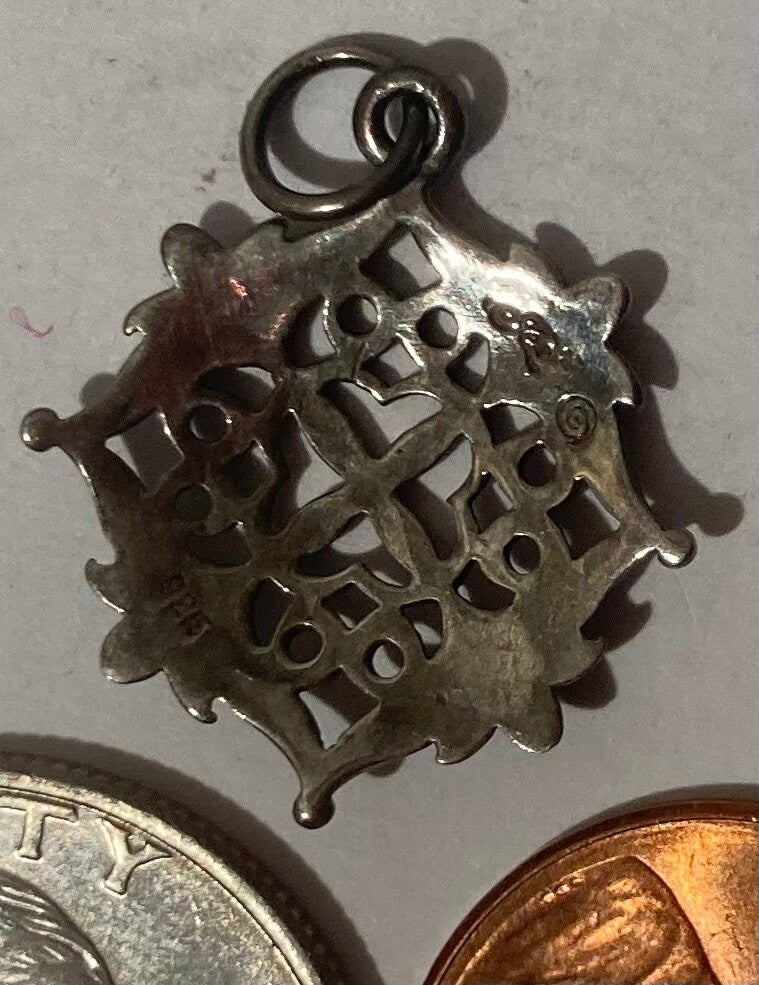 Vintage Sterling Silver 925 Metal Pendant, Weave Design, Nice Design, Pendant for Necklace, Bracelet, Ankle, Fashion, Quality, Precious