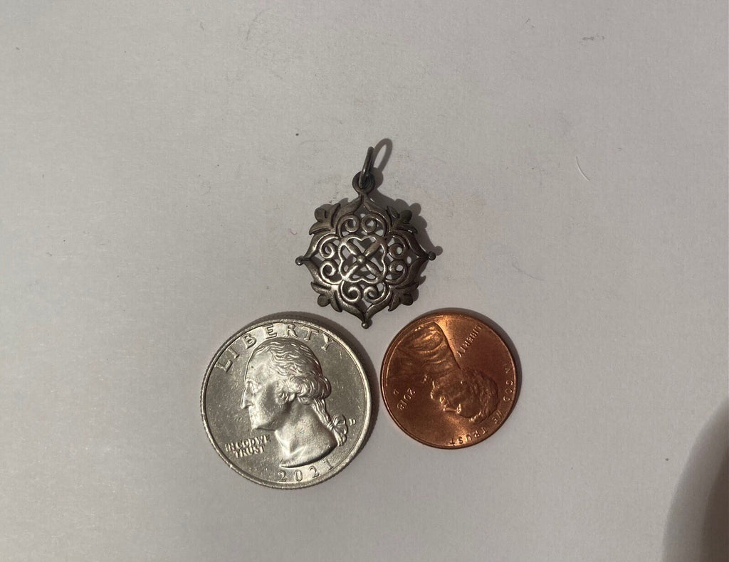 Vintage Sterling Silver 925 Metal Pendant, Weave Design, Nice Design, Pendant for Necklace, Bracelet, Ankle, Fashion, Quality, Precious