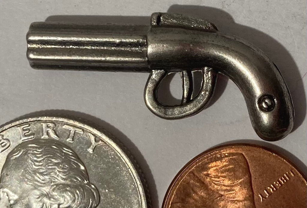 Vintage Sterling Silver 925 Metal Pendant, Pistol, Gun, Nice Design, Pendant for Necklace, Bracelet, Ankle, Fashion, Quality, Precious
