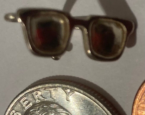 Vintage Sterling Silver 925 Metal Pendant, Sunglasses, Shades, Nice Design, Pendant for Necklace, Bracelet, Ankle, Fashion, Quality