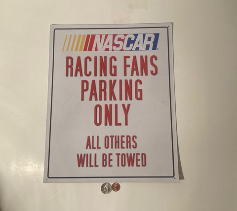 Vintage Metal Sign, Nascar Parking Only, 15" x 12", Wall Decor, Shelf Display, Nice Sign