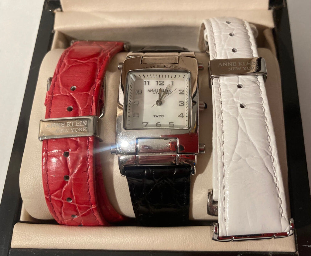 Vintage Anne Klein Watch, Watch and Leather Bands, Swiss, Fashion, Time, Clock, Accessory, Quality, Nice, In Box, Free Shipping