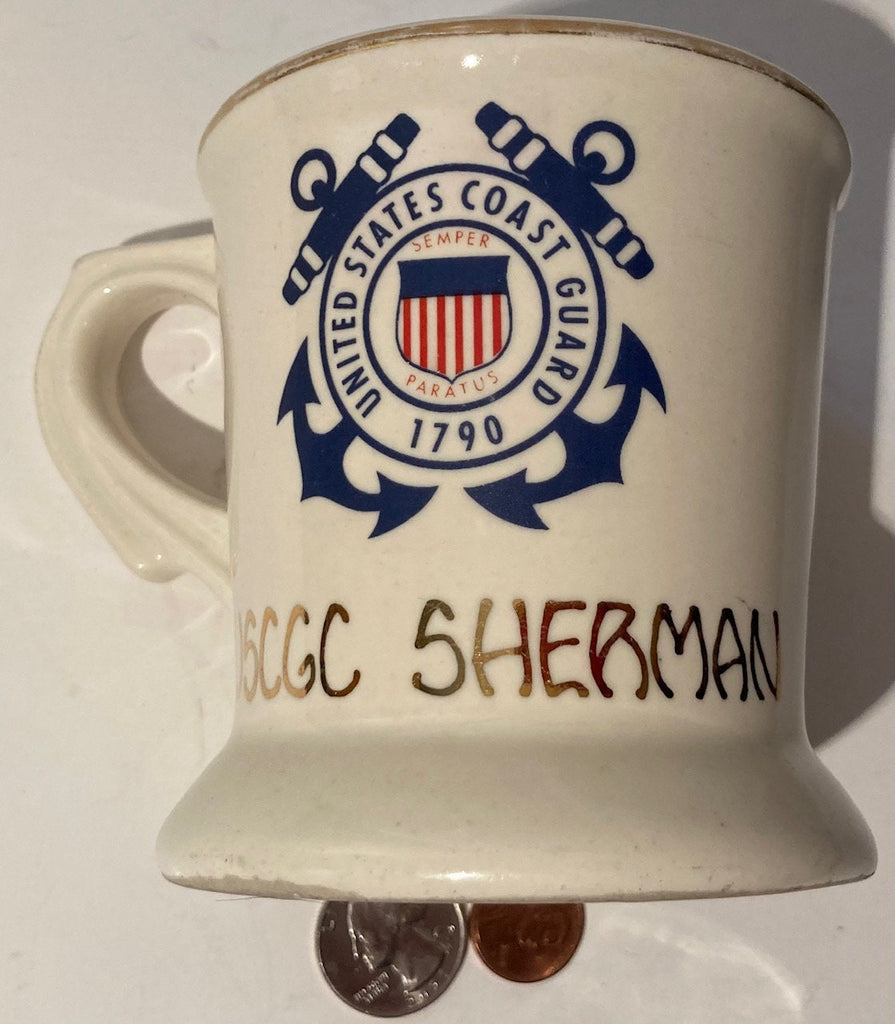 Vintage Command Coffee Cup, USCGC Sherman, Made in USA, Quality