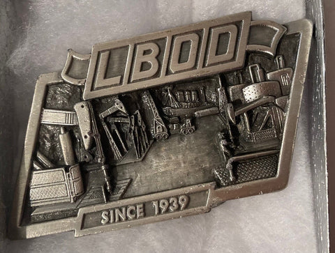 Vintage Metal Belt Buckle, Long Beach Oil Development, Drilling, Quality, Heavy Duty, Fashion, Belts, Fun, Made in USA, Free Shipping