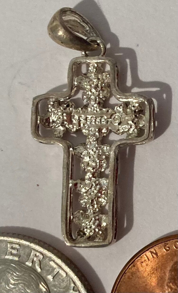 Vintage Sterling Silver 925 Metal Cross, Crucifix, Very Nice, Gothic, Charm, Pendant for Necklace, Bracelet, Ankle, Fashion, Quality
