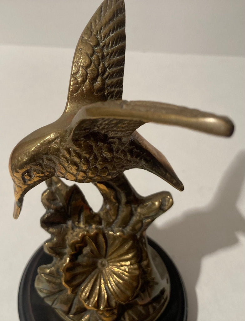 Vintage Brass Hummingbird, Bird, Nature, Wildlife, 6 1/2" Tall, Heavy Duty, Quality, Home Decor, Table Decor, Shelf Display