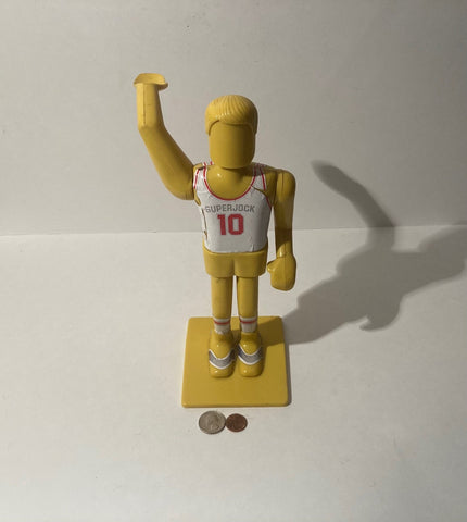 Vintage 1976 Super Jock Basketball Player Toy Statue, 10 1/2" Room Decor, Shelf Display, Fun