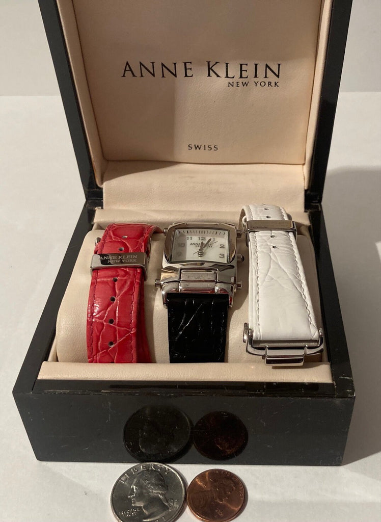 Vintage Anne Klein Watch, Watch and Leather Bands, Swiss, Fashion, Time, Clock, Accessory, Quality, Nice, In Box, Free Shipping