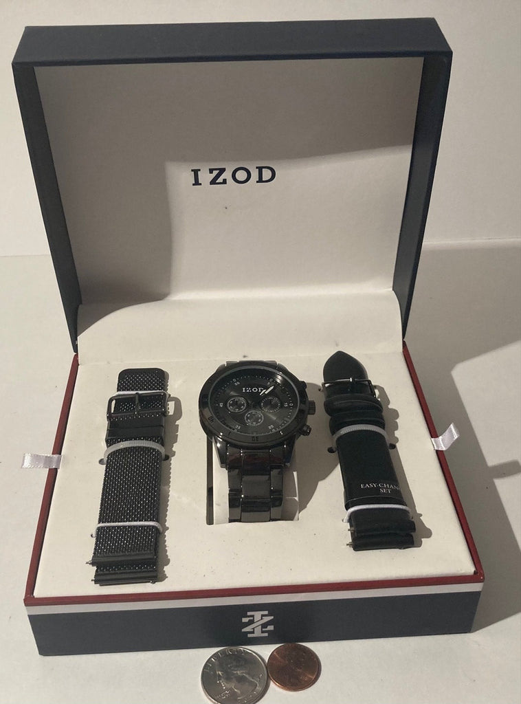 Vintage IZOD Wrist Watch, Watch Set, Bands, Time, Clock, Fashion, Accessory, Quality, Nice, In Box, Free Shipping in the U.S.