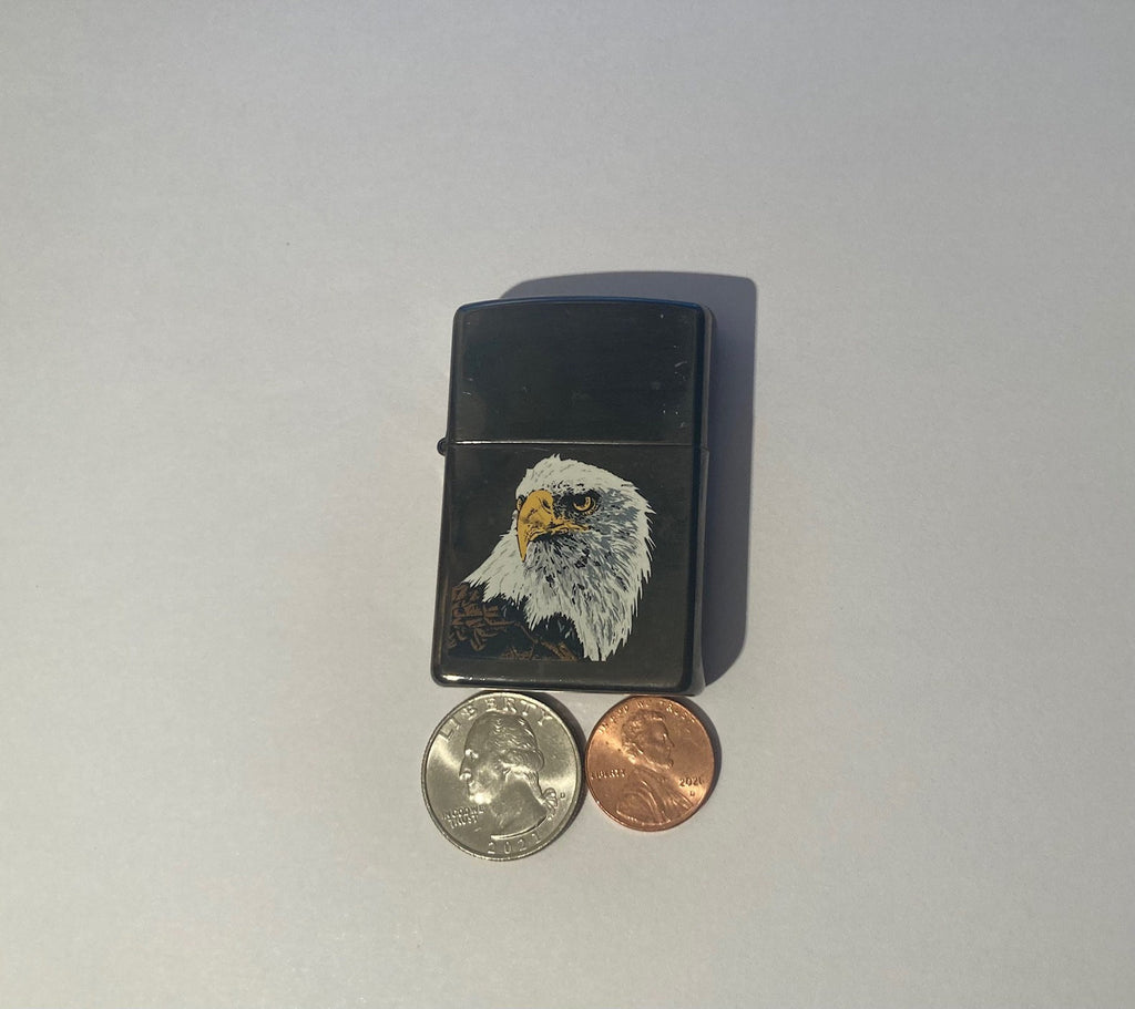 Vintage Metal Zippo Lighter, American Bald Eagle, Nature, Wildlife, Made in USA