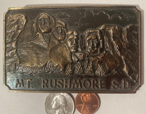 Vintage Metal Belt Buckle, Mt Rushmore, SD, Heavy Duty, Quality, Cowboy Style, Country and Western, Western Wear, Fun, For Belts, Fashion