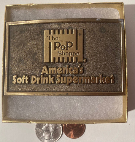 Vintage Metal Belt Buckle, The Pop Shop, Soda, America's Soft Drink Supermarket, Heavy Duty, Quality, Western Wear, Fun, For Belts, Fashion