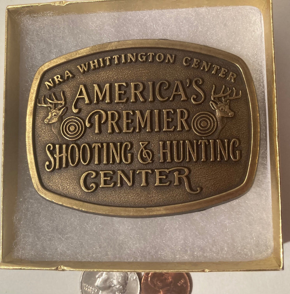 Vintage Metal Belt Buckle, NRA Whittington Center, America's Premier Shooting and Hunting Center, Country and Western, Heavy Duty, Quality