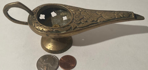 Vintage Metal Brass Incense Burner, Holder, 6" Long, Home Decor, Shelf Display, This Can Be Shined Up Even More