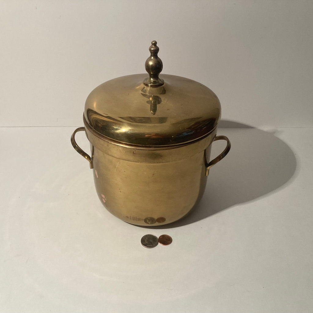 Vintage Brass Ice Bucket, Cooler, Drinks, Beverages, 8" x 7" Bucket Size and Weighs 5 Pounds, Heavy Duty, Quality, Kitchen Decor