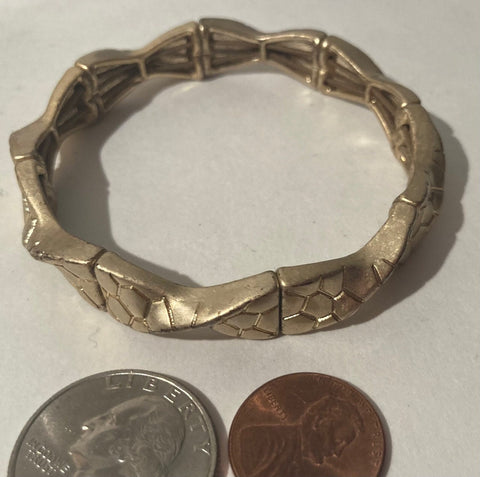 Vintage Metal Bracelet, Lia Sophia, Swivel Matte Gold Stretch, Jewelry, Accessory, Nice, Fun, Quality