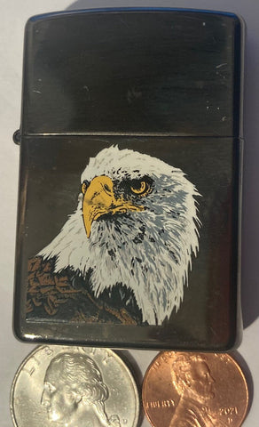 Vintage Metal Zippo Lighter, American Bald Eagle, Nature, Wildlife, Made in USA