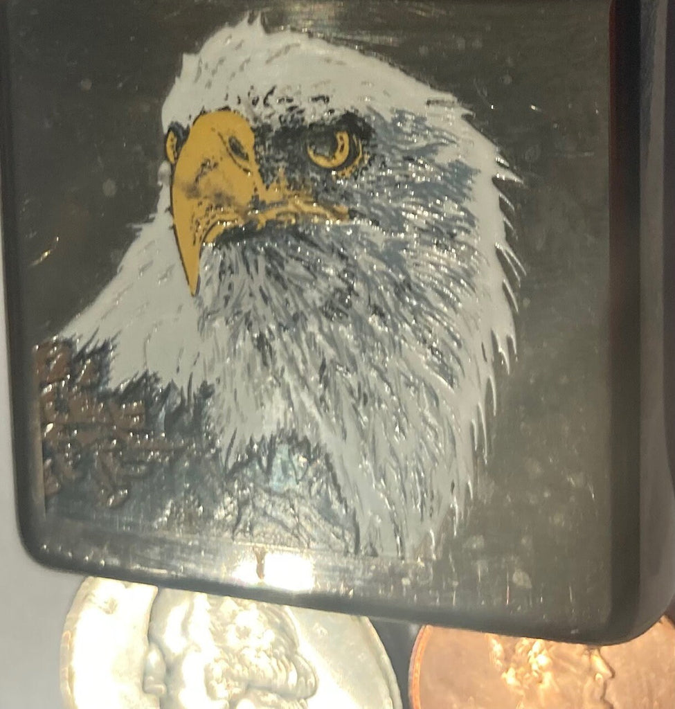 Vintage Metal Zippo Lighter, American Bald Eagle, Nature, Wildlife, Made in USA