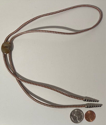Vintage Metal Bolo Tie, Brownish Clear Stone, Nice Design, Quality, Heavy Duty, Made in USA, Country & Western, Cowboy, Western Wear, Horse