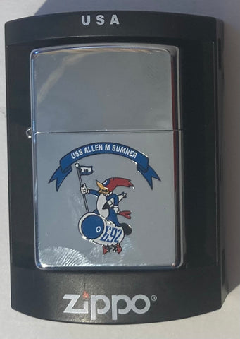 Vintage Metal Zippo, U.S.S. Allen M. Sumner  DD-692, Destroyer Ship, Navy, Command Lighter