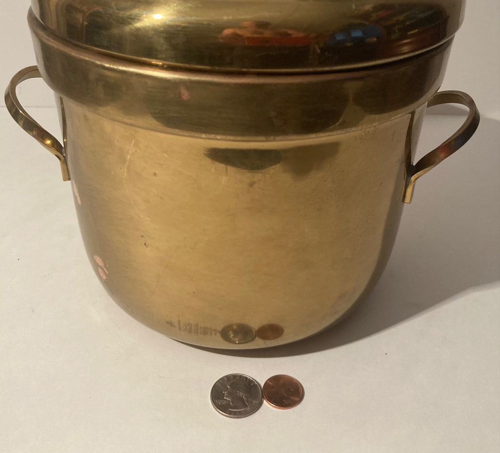 Vintage Brass Ice Bucket, Cooler, Drinks, Beverages, 8" x 7" Bucket Size and Weighs 5 Pounds, Heavy Duty, Quality, Kitchen Decor