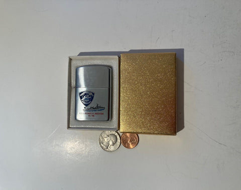 Vintage Metal Lighter, U.S.S. Richard B. Anderson DD-786, Navy, Command Lighter, Destroyer, 1945 to 1975, Cigarettes, More