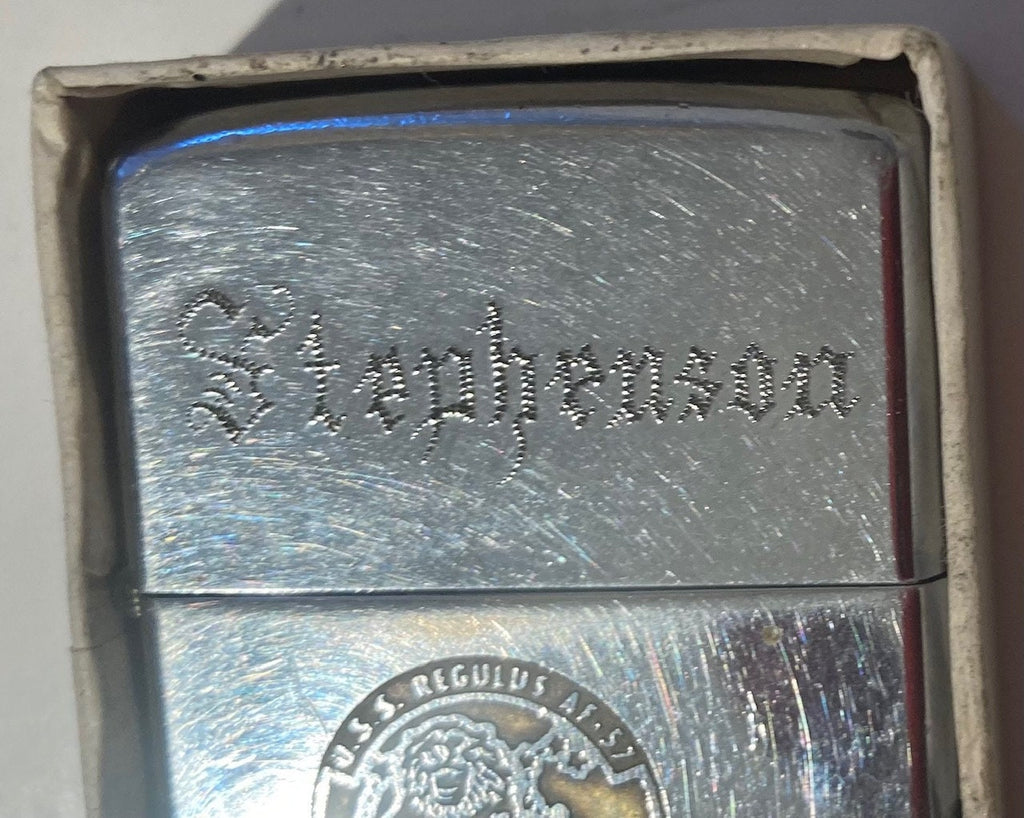 Vintage Metal Zippo Lighter, U.S.S. Regulus AF-57, Stores Ship, Supply, Navy, Command, Zippo