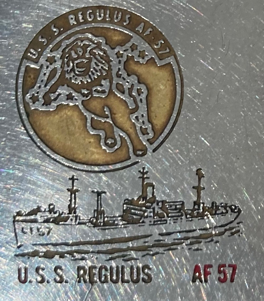 Vintage Metal Zippo Lighter, U.S.S. Regulus AF-57, Stores Ship, Supply, Navy, Command, Zippo