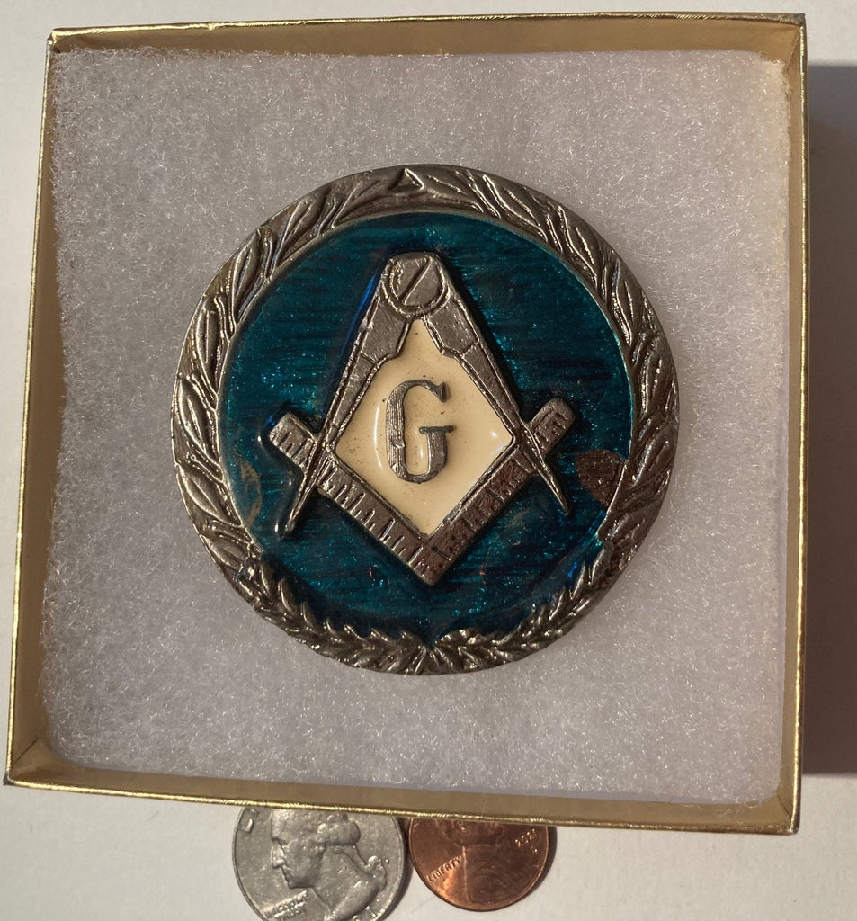 Vintage Metal Belt Buckle, Freemason Masonic, Nice Design, 2 1/2", Heavy Duty, Quality, Thick Metal, Made in USA, For Belts, Fashion