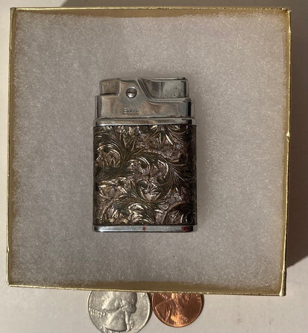 Vintage Metal Lighter, Silver Case Around Lighter, Made in Mexico, Enigar, Cigarettes, More