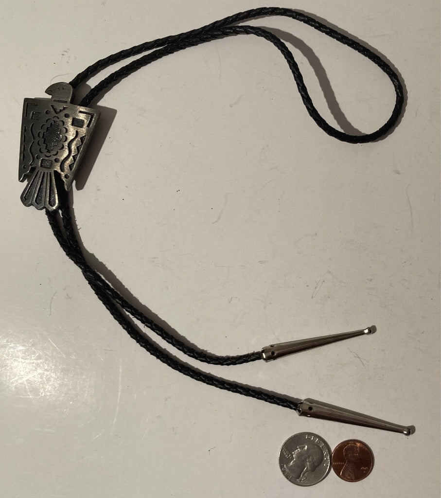 Vintage Metal Bolo Tie, Eagle, Nice Design, 1 1/2" x 2 1/2", Quality, Heavy Duty, Made in USA, Country & Western, Cowboy, Western Wear