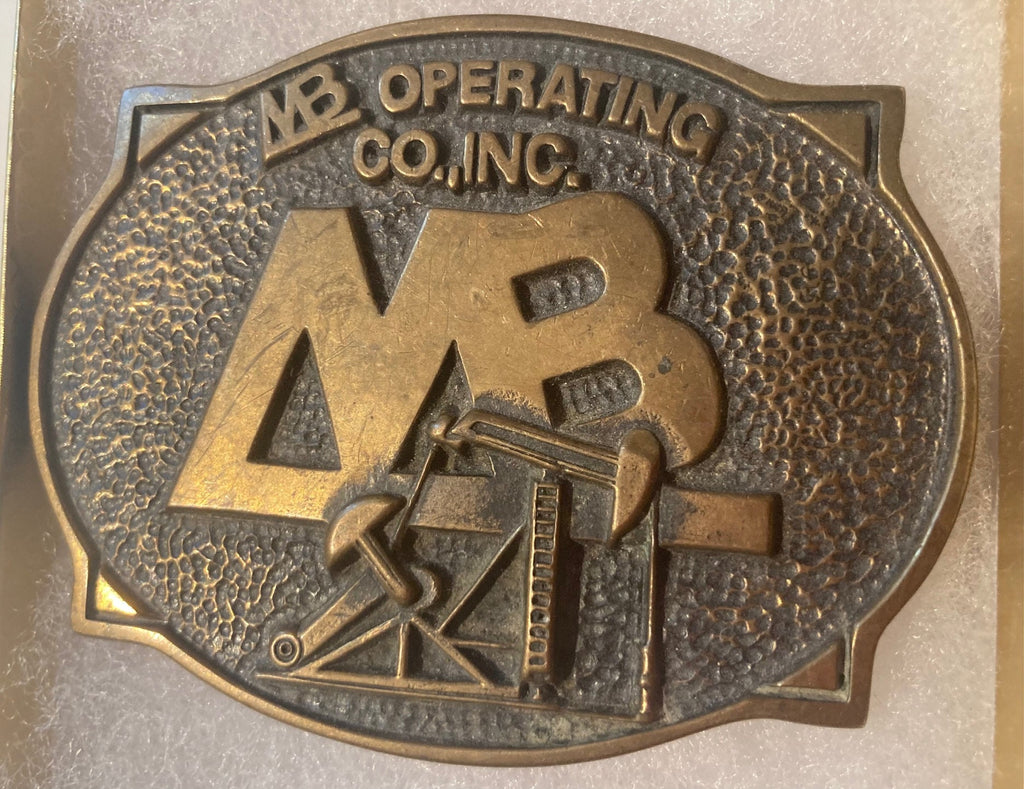 Vintage Metal Belt Buckle, MB Operating Company, Oil Pump, Petroleum, Gas, Energy, Drilling, Wells, Geyser, Nice Design