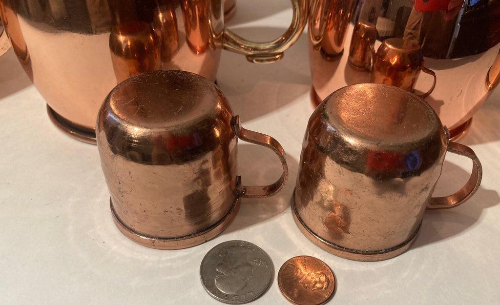 Lot of 10 Assorted Copper and Brass Drinking Cups, Mugs, Glasses, Steins, Moscow Mules, Nice Quality, Home Decor, Bar Decor