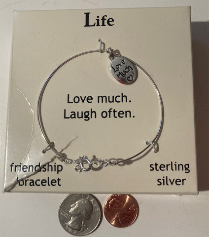 Vintage Sterling Silver Bracelet, Life, Love Much, Laugh Often, Friendship Bracelet, Nice Design, Quality, Nice, Fashion, Accessory, Jewelry