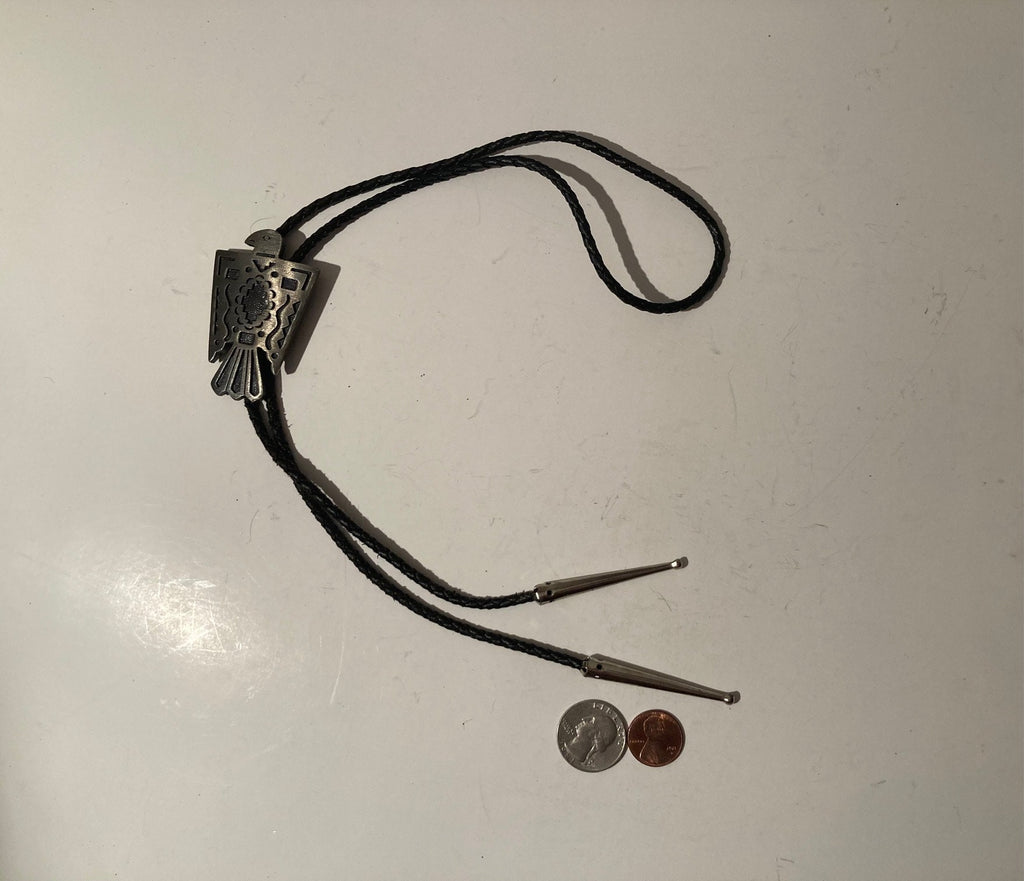 Vintage Metal Bolo Tie, Eagle, Nice Design, 1 1/2" x 2 1/2", Quality, Heavy Duty, Made in USA, Country & Western, Cowboy, Western Wear