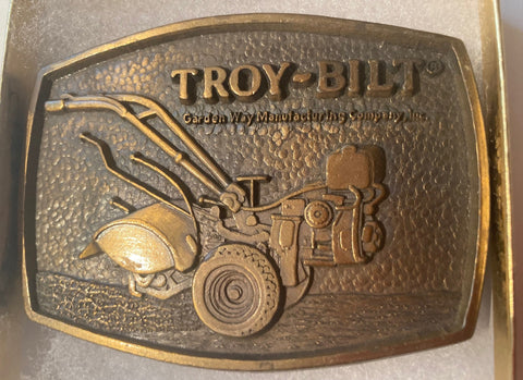 Vintage Metal Belt Buckle, Troy-Bilt, Rototiller, Garden and Landscape Tools, Quality Tools, Nice Design, 3 1/2" x 2 1/2", Heavy Duty