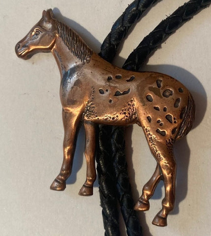 Vintage Metal Bolo Tie, Nice Copper Horse Design, Nice Western Design, Quality, Heavy Duty, Made in USA, Country & Western, Cowboy, Western