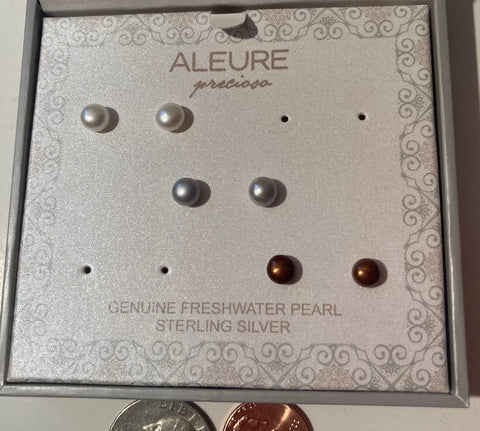 Vintage Sterling Silver and Pearl Earrings, Aleure, Nice Design, Quality, Nice, Fashion, Accessory, Jewelry, Free Shipping in the U.S.