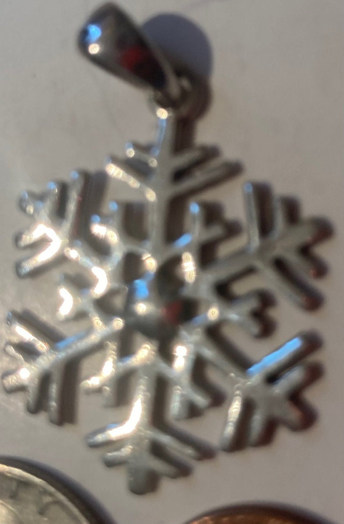 Vintage Sterling Silver 925 Metal Pendant, Charm, Nice Snowflake Design, Nice Design, Pendant for Necklace, Bracelet, Ankle, Fashion