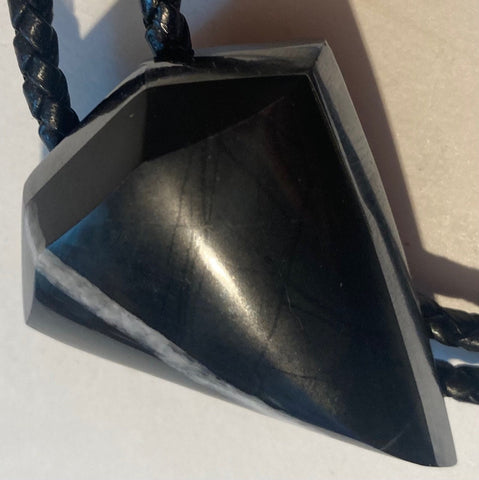 Vintage Metal Bolo Tie, Silver and Black Stone, Nice Diamond Design, Quality, Heavy Duty, Made in USA, Country & Western, Cowboy, Western