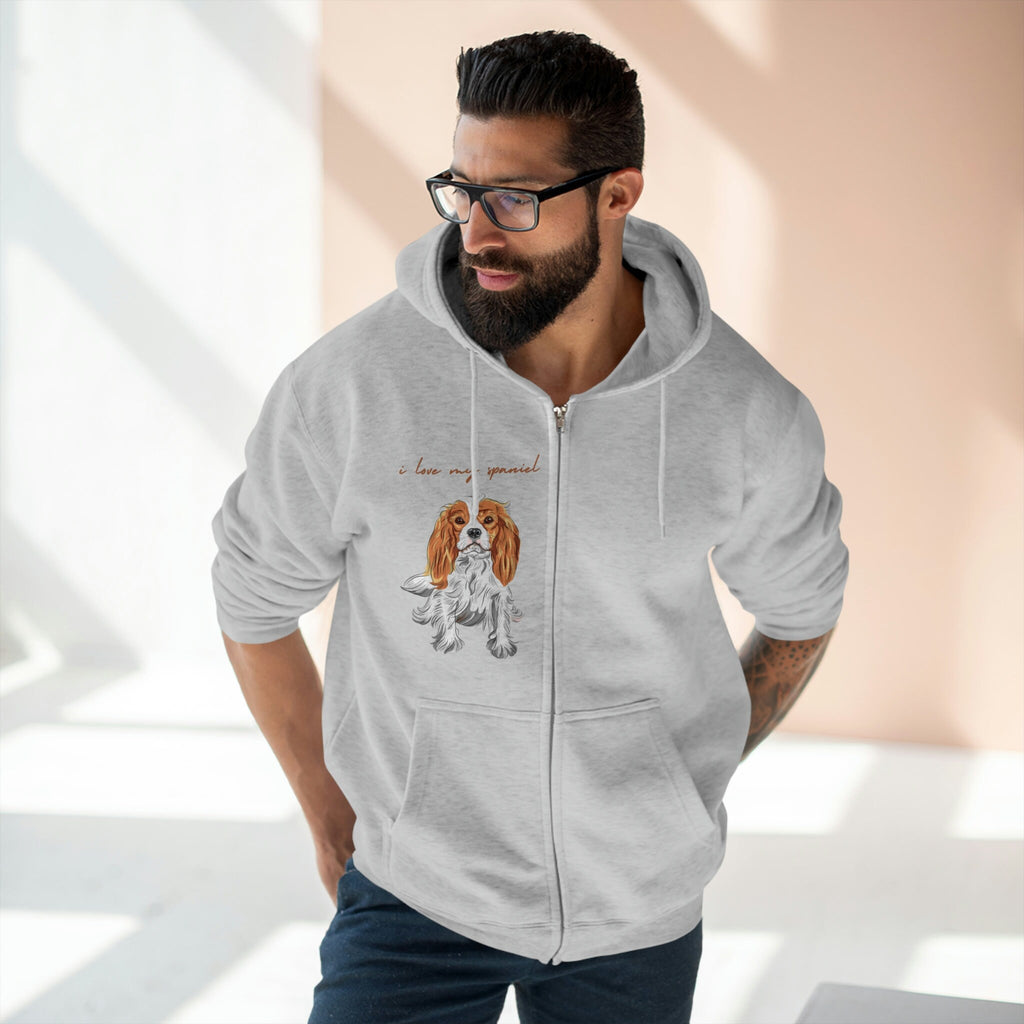 I love my Spaniel Dog POD Unisex Premium Full Zip Hoodie